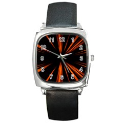 Abstract Light Square Metal Watch