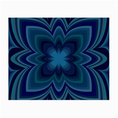 Blue Geometric Flower Dark Mirror Small Glasses Cloth