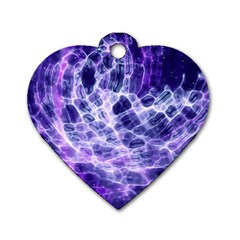 Abstract Background Space Dog Tag Heart (one Side)