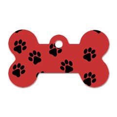 Paw Prints Background Animal Dog Tag Bone (one Side)