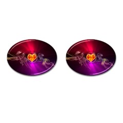 Flame Heart Smoke Love Fire Cufflinks (oval)