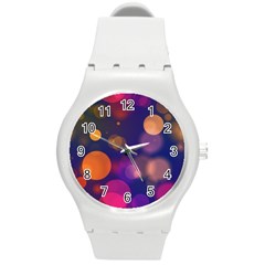 Seamless Pattern Design Tiling Round Plastic Sport Watch (m)