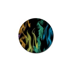 Smoke Rainbow Colors Colorful Fire Golf Ball Marker