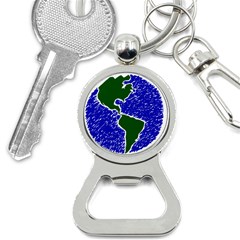 Globe Drawing Earth Ocean Bottle Opener Key Chains