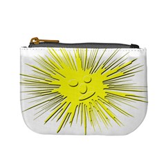 Smilie Sun Emoticon Yellow Cheeky Mini Coin Purse by HermanTelo