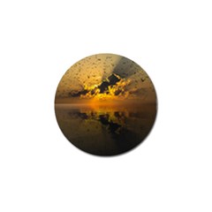 Sunset Reflection Birds Clouds Sky Golf Ball Marker (10 Pack)