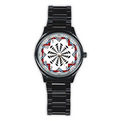 Star Illusion Mandala Stainless Steel Round Watch