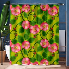 Roses Flowers Pattern Bud Pink Shower Curtain 60  X 72  (medium) 