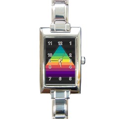 Background Rainbow Stripes Bright Rectangle Italian Charm Watch