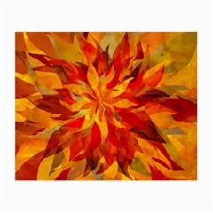 Flower Blossom Red Orange Abstract Small Glasses Cloth by Pakrebo