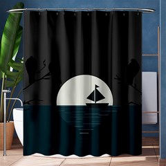 Birds Moon Moonlight Tree Animal Shower Curtain 60  X 72  (medium) 