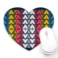 Background Colorful Geometric Unique Heart Mousepads