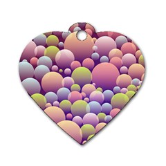 Abstract Background Circle Bubbles Dog Tag Heart (two Sides)