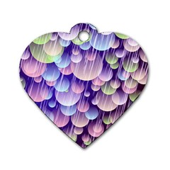 Abstract Background Circle Bubbles Space Dog Tag Heart (one Side)