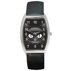 Grey Eyes Kitty Cat Barrel Style Metal Watch