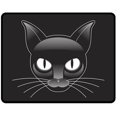 Grey Eyes Kitty Cat Fleece Blanket (medium) 