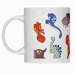 Pattern Dinosaurs White Mugs by HermanTelo