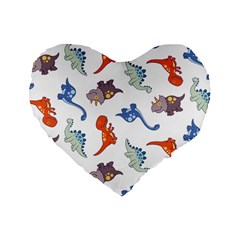 Pattern Dinosaurs Standard 16  Premium Flano Heart Shape Cushions