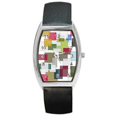 Wallpaper Texture Plaid Barrel Style Metal Watch