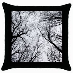 Forest Trees Silhouette Tree Throw Pillow Case (black)