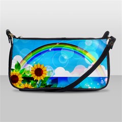 Sunflower And Rainbow Ocean Bokeh Shoulder Clutch Bag