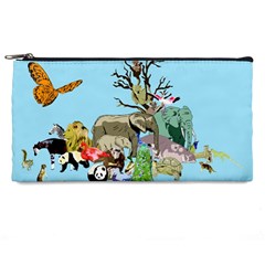 Zoo Animals Peacock Lion Hippo Pencil Cases by Pakrebo