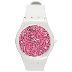 Pattern Doodle Design Drawing Round Plastic Sport Watch (m)