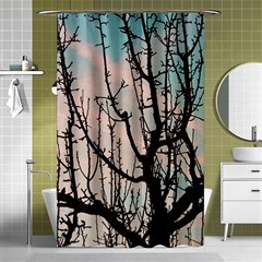 Fruit Tree Silhouette Aesthetic Shower Curtain 48  X 72  (small)  by Pakrebo