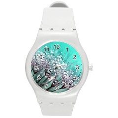 Dandelion Seeds Flower Nature Round Plastic Sport Watch (m) by Pakrebo