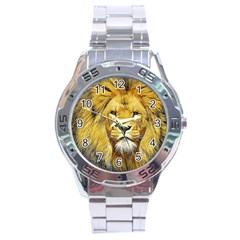 Lion Lioness Wildlife Hunter Stainless Steel Analogue Watch by Pakrebo