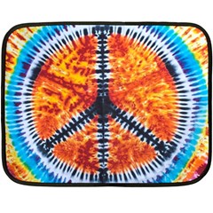 Tie Dye Peace Sign Double Sided Fleece Blanket (mini)  by Pakrebo