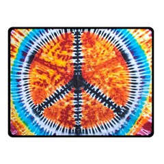 Tie Dye Peace Sign Double Sided Fleece Blanket (small)  by Pakrebo