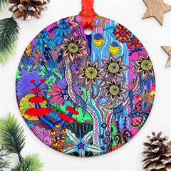 Abstract Forest  Round Ornament (two Sides) by okhismakingart