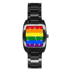 Lgbt Rainbow Pride Flag Stainless Steel Barrel Watch by lgbtnation