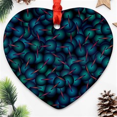 Background Abstract Textile Design Heart Ornament (two Sides) by HermanTelo