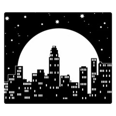 City Night Moon Star Double Sided Flano Blanket (small)  by HermanTelo