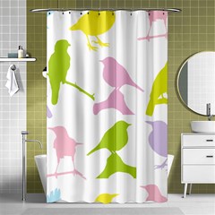 Birds Colourful Background Shower Curtain 48  X 72  (small)  by HermanTelo