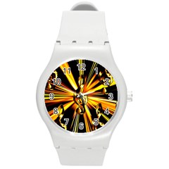 Clef Golden Music Round Plastic Sport Watch (m)