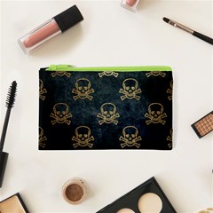 Golden Glitter Skeleton Gothic Cosmetic Bag (xs)