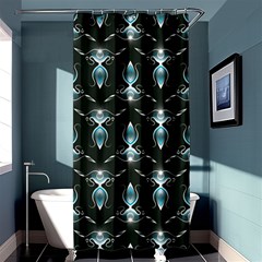 Seamless Pattern Background Black Shower Curtain 36  X 72  (stall) 