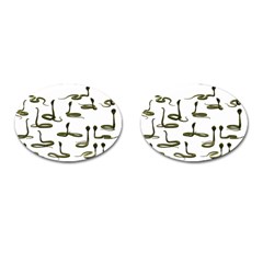 Snake Cobra Reptile Poisonous Cufflinks (oval)