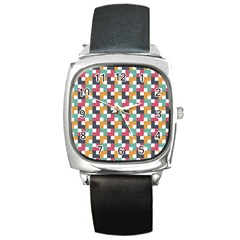 Abstract Geometric Square Metal Watch