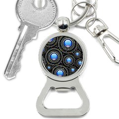 Abstract Glossy Blue Bottle Opener Key Chain