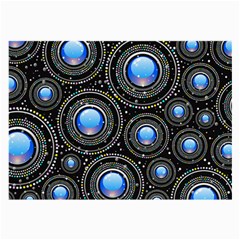 Abstract Glossy Blue Large Glasses Cloth