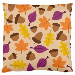 Acorn Leaves Pattern Large Cushion Case (one Side)