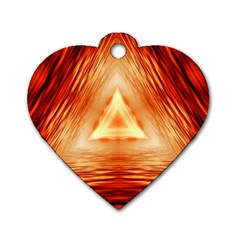 Abstract Orange Triangle Dog Tag Heart (two Sides)