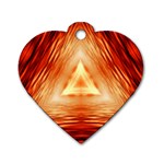 Abstract Orange Triangle Dog Tag Heart (Two Sides) Back