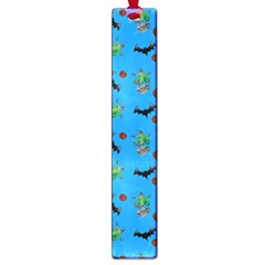 Halloween Witch Pattern Blue Large Book Marks