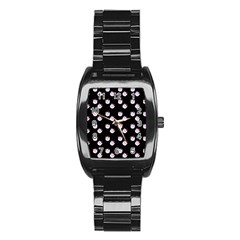 Lazy Bat On Black Pattern Stainless Steel Barrel Watch by snowwhitegirl