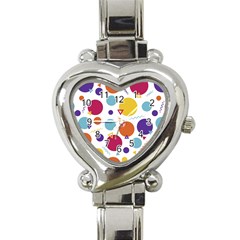 Background Polka Dot Heart Italian Charm Watch